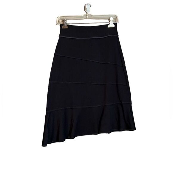 Athleta black tiered asymmetric hem skirt - Picture 1 of 10